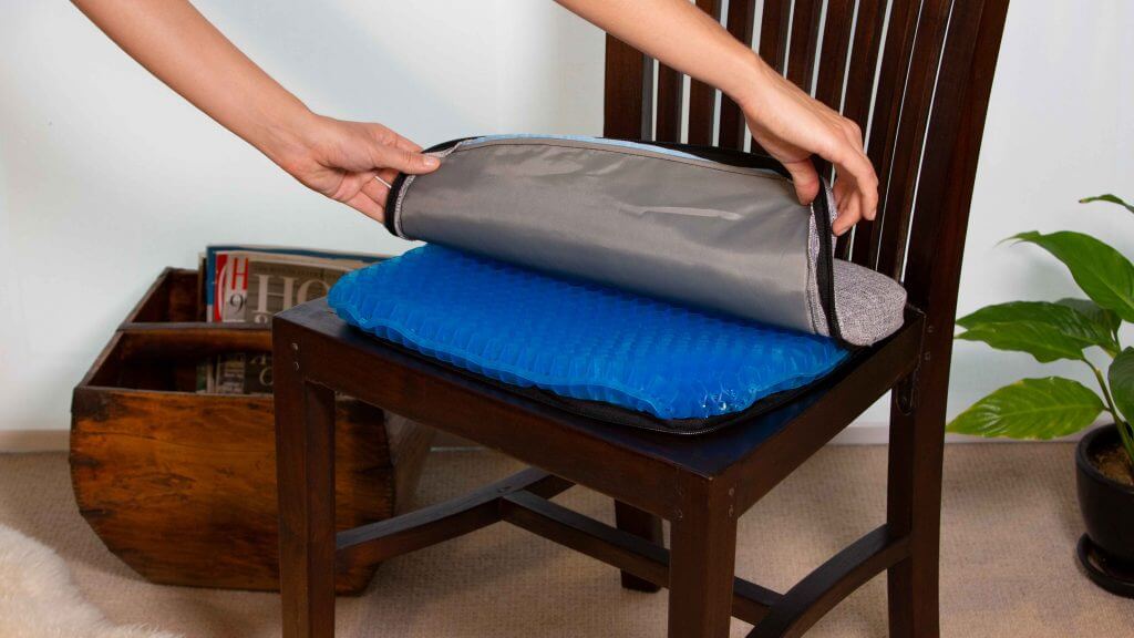 Gel Seat Cushion Double Pressure Relief with Non-Slip Cover